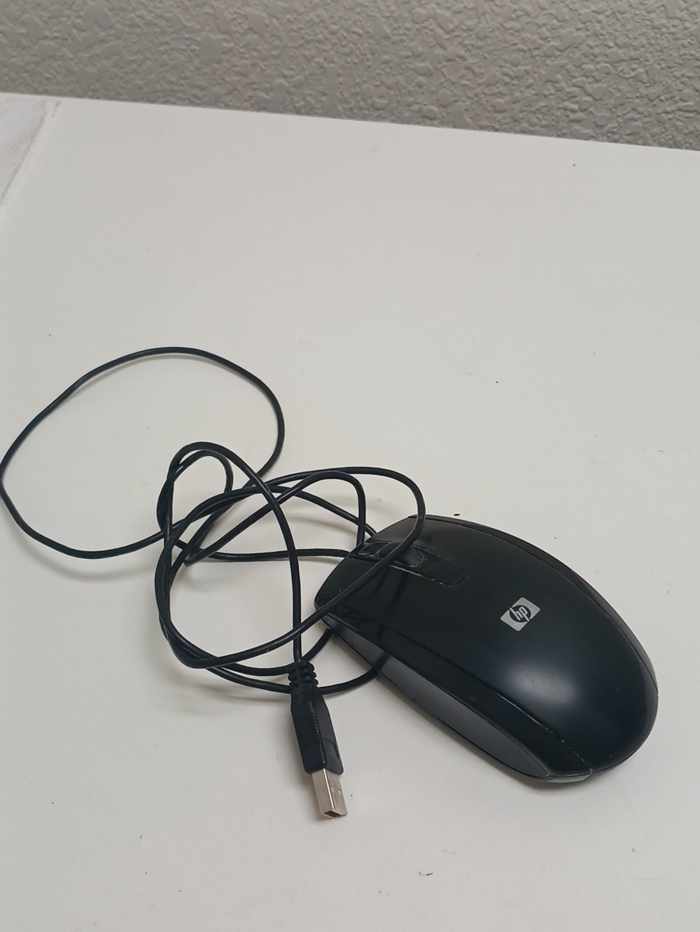 HP Black Wired USB Optical Mouse with HP Logo